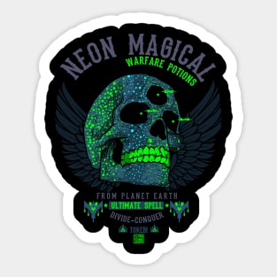 Neon Skull Army Warrior Sticker